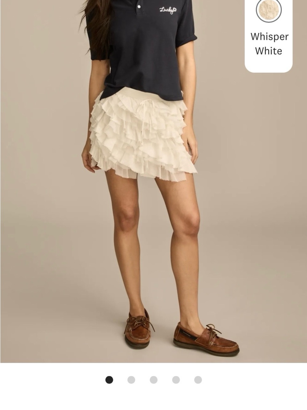 Lucky Brand Whisper Soft White Tiered Ruffle Mini Skirt